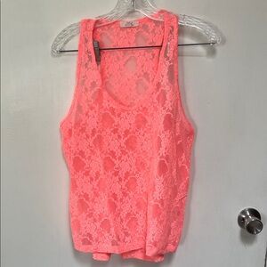 Iris Neon Pink Lace Tank Top